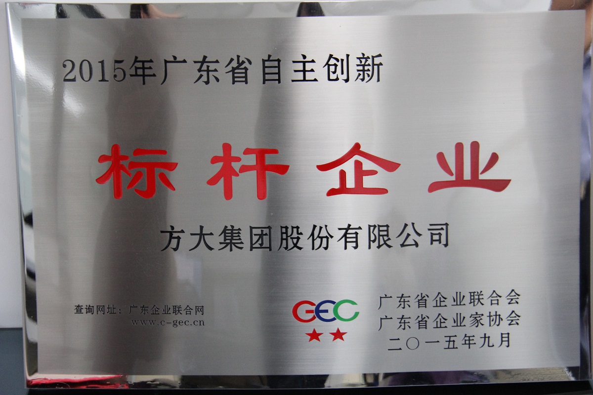 201509廣東省自主創(chuàng)新標桿企業(yè)